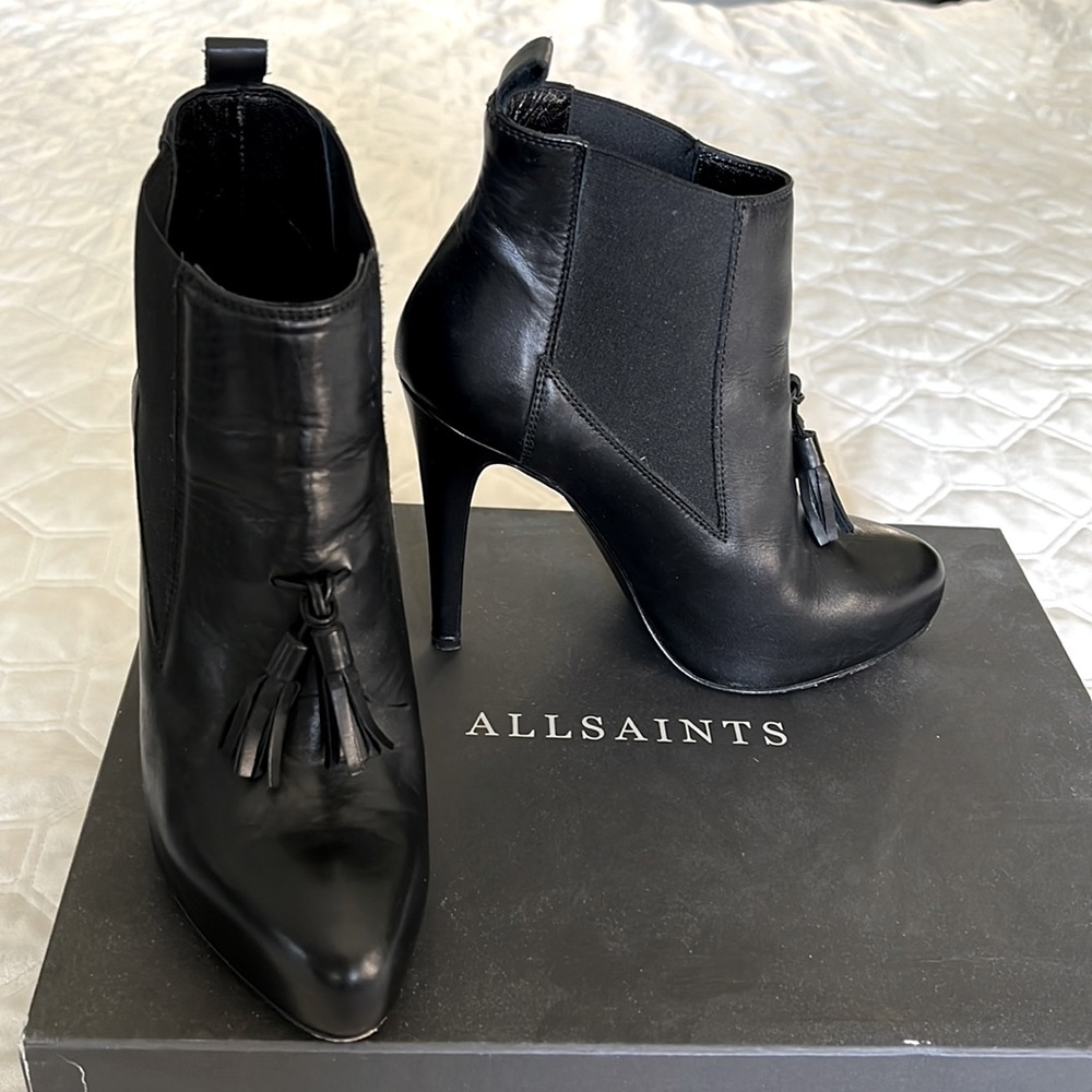 All saints black ankle boots  great condition
